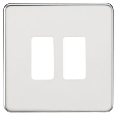 Picture of 1 GANG PLATE 2 MOD POLISHED CHROME GRID PLATE
SWITCH PLATE KNIGHTSBRIDGE