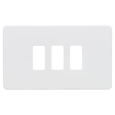 Picture of 2 GANG PLATE 3 MOD MATT WHITE GRID PLATE
SWITCH PLATE KNIGHTSBRIDGE