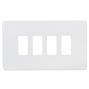 Picture of 2 GANG PLATE 4 MOD MATT WHITE GRID PLATE
SWITCH PLATE KNIGHTSBRIDGE