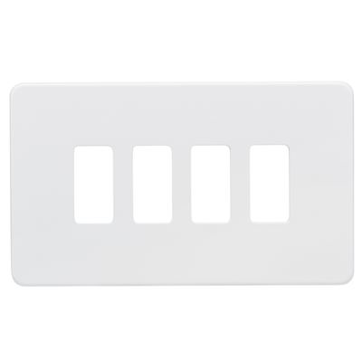 Picture of 2 GANG PLATE 4 MOD MATT WHITE GRID PLATE
SWITCH PLATE KNIGHTSBRIDGE