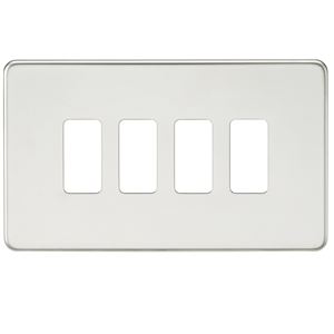 Picture of 2 GANG PLATE 4 MOD POLISHED CHROME GRID PLATE
SWITCH PLATE KNIGHTSBRIDGE
