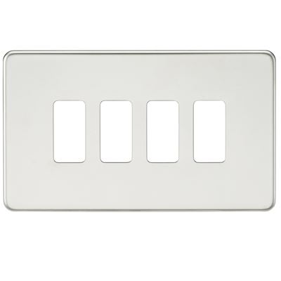 Picture of 2 GANG PLATE 4 MOD POLISHED CHROME GRID PLATE
SWITCH PLATE KNIGHTSBRIDGE