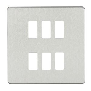 Picture of 6 GANG PLATE BRUSHED CHROME GRID PLATE
SWITCH PLATE KNIGHTSBRIDGE