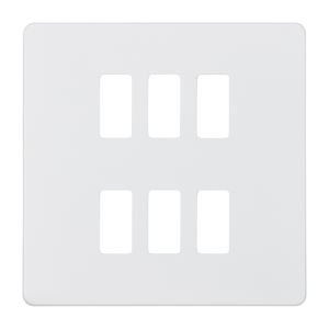 Picture of 6 GANG PLATE MATT WHITE GRID PLATE
SWITCH PLATE KNIGHTSBRIDGE