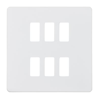 Picture of 6 GANG PLATE MATT WHITE GRID PLATE
SWITCH PLATE KNIGHTSBRIDGE