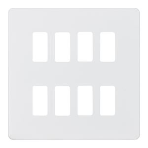 Picture of 8 GANG PLATE MATT WHITE GRID PLATE
SWITCH PLATE KNIGHTSBRIDGE