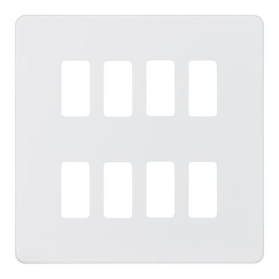Picture of 8 GANG PLATE MATT WHITE GRID PLATE
SWITCH PLATE KNIGHTSBRIDGE