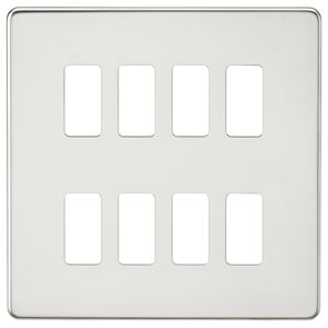 Picture of 8 GANG PLATE POLISHED CHROME GRID PLATE
SWITCH PLATE KNIGHTSBRIDGE