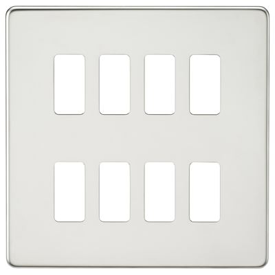 Picture of 8 GANG PLATE POLISHED CHROME GRID PLATE
SWITCH PLATE KNIGHTSBRIDGE