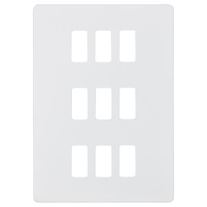 Picture of 9 GANG PLATE MATT WHITE GRID PLATE
SWITCH PLATE KNIGHTSBRIDGE