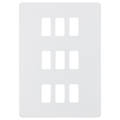 Picture of 9 GANG PLATE MATT WHITE GRID PLATE
SWITCH PLATE KNIGHTSBRIDGE