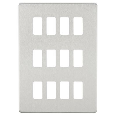 Picture of 12 GANG PLATE BRUSHED CHROME GRID PLATE
SWITCH PLATE KNIGHTSBRIDGE