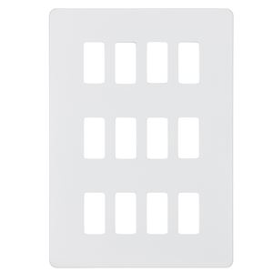 Picture of 12 GANG PLATE MATT WHITE GRID PLATE
SWITCH PLATE KNIGHTSBRIDGE