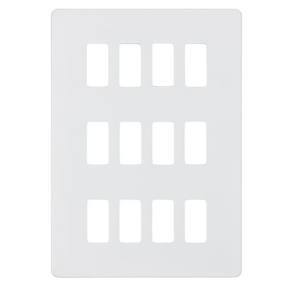Picture of 12 GANG PLATE MATT WHITE GRID PLATE
SWITCH PLATE KNIGHTSBRIDGE