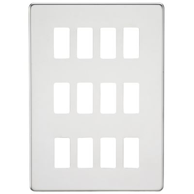 Picture of 12 GANG PLATE POLISHED CHROME GRID PLATE
SWITCH PLATE KNIGHTSBRIDGE