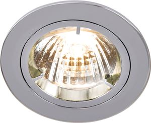 Picture of GU10 Die Cast Round Downlight CHROME
locking front rim for easy lamp replacement
single clip fix