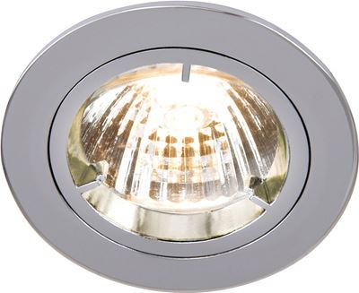 Picture of GU10 Die Cast Round Downlight CHROME
locking front rim for easy lamp replacement
single clip fix