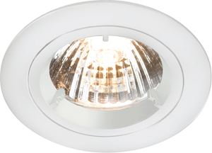 Picture of GU10 Die Cast Round Downlight WHITE
locking front rim for easy lamp replacement
single clip fix