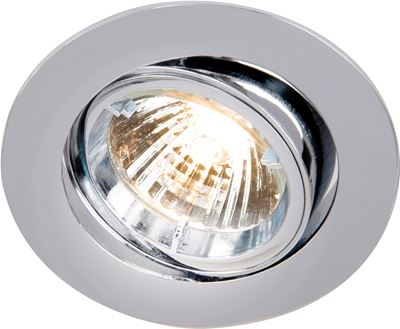 Picture of GU10 Die Cast Round Gimbal CHROME DL007SC
locking front ring for easy lamp replacement
30deg variable angle; single clip fix