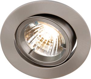 Picture of GU10 Die Cast Round Gimbal SATIN DL007SC
locking front ring for easy lamp replacement
30deg variable angle; single clip fix