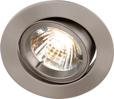 Picture of GU10 Die Cast Round Gimbal SATIN DL007SC
locking front ring for easy lamp replacement
30deg variable angle; single clip fix