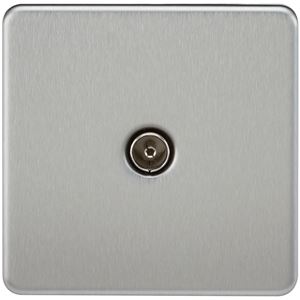 Picture of 1 GANG COAX OUTLET  SCREWLESS FLAT PLATE
BRUSHED CHROME