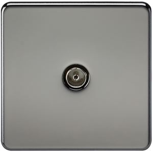 Picture of 1 GANG COAX OUTLET  SCREWLESS FLAT PLATE
BLACK NICKEL