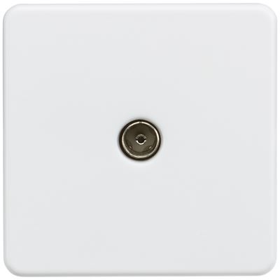 Picture of 1 GANG COAX OUTLET  SCREWLESS FLAT PLATE
MATT WHITE