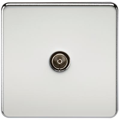 Picture of 1 GANG COAX OUTLET  SCREWLESS FLAT PLATE
POLISHED CHROME
