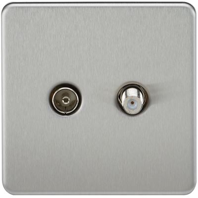 Picture of 1 GANG COAX/SATELLITE  SCREWLESS FLAT PLATE
BRUSHED CHROME