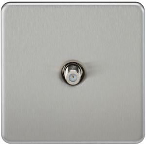 Picture of 1 GANG SATELLITE  SCREWLESS FLAT PLATE
BRUSHED CHROME
