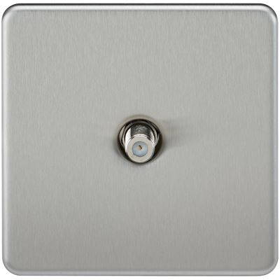 Picture of 1 GANG SATELLITE  SCREWLESS FLAT PLATE
BRUSHED CHROME