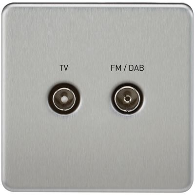 Picture of 1 GANG TV/FM DAB  SCREWLESS FLAT PLATE
BRUSHED CHROME