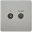 Picture of 1 GANG TV/FM DAB  SCREWLESS FLAT PLATE
BRUSHED CHROME