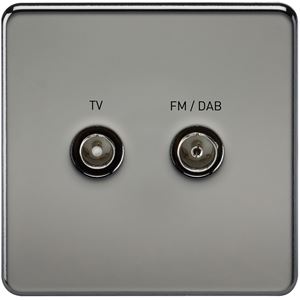 Picture of 1 GANG TV/FM DAB  SCREWLESS FLAT PLATE
BLACK NICKEL