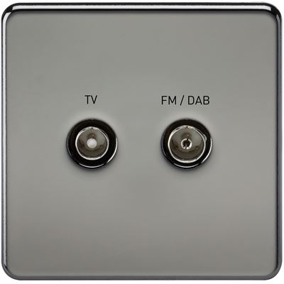 Picture of 1 GANG TV/FM DAB  SCREWLESS FLAT PLATE
BLACK NICKEL