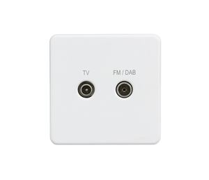 Picture of 1 GANG TV/FM DAB  SCREWLESS FLAT PLATE
MATT WHITE