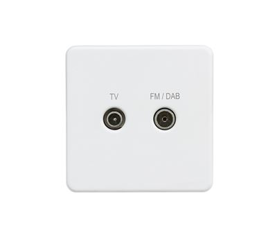Picture of 1 GANG TV/FM DAB  SCREWLESS FLAT PLATE
MATT WHITE