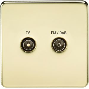 Picture of 1 GANG TV/FM DAB  SCREWLESS FLAT PLATE
POLISHED BRASS
