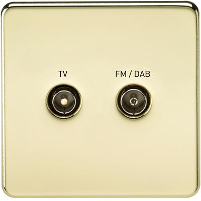 Picture of 1 GANG TV/FM DAB  SCREWLESS FLAT PLATE
POLISHED BRASS