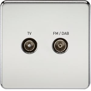 Picture of 1 GANG TV/FM DAB  SCREWLESS FLAT PLATE
POLISHED CHROME