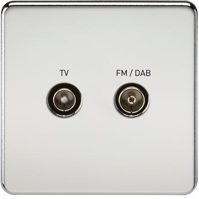 Picture of 1 GANG TV/FM DAB  SCREWLESS FLAT PLATE
POLISHED CHROME