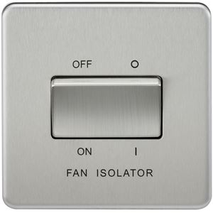 Picture of 1 FAN ISOLATOR SWITCH  SCREWLESS FLAT PLATE
BRUSHED CHROME