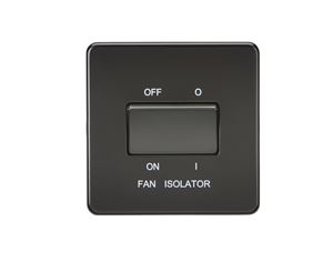 Picture of 1 FAN ISOLATOR SWITCH  SCREWLESS FLAT PLATE
MATT BLACK 
