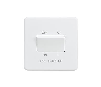 Picture of 1 FAN ISOLATOR SWITCH  SCREWLESS FLAT PLATE
MATT WHITE