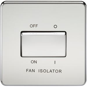 Picture of 1 FAN ISOLATOR SWITCH  SCREWLESS FLAT PLATE
POLISHED CHROME