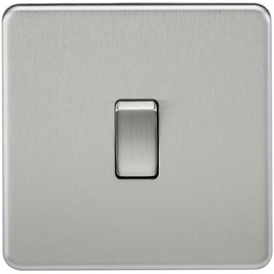 Picture of 1 GANG INTERMEDIATE  SCREWLESS FLAT PLATE
BRUSHED CHROME