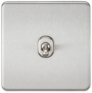 Picture of 1 GANG INTERMEDIATE  TOGGLE SWITCH
SCREWLESS FLAT PLATE BRUSHED CHROME