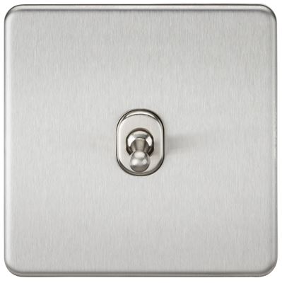 Picture of 1 GANG INTERMEDIATE  TOGGLE SWITCH
SCREWLESS FLAT PLATE BRUSHED CHROME