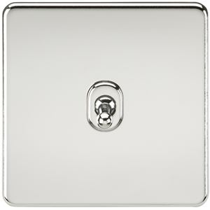 Picture of 1 GANG INTERMEDIATE  TOGGLE SWITCH
SCREWLESS FLAT PLATE POLISHED CHROME